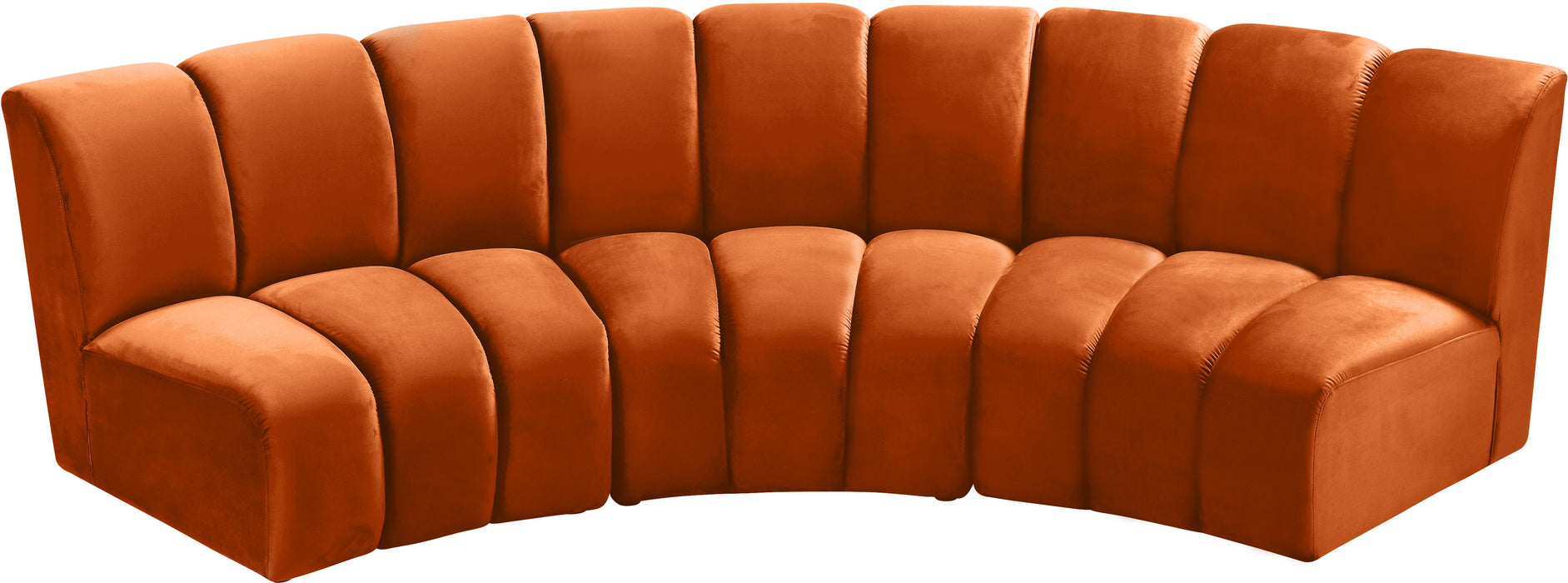 Infinity Cognac Velvet 3pc. Modular Sectional - Bargain Furniture (Detroit, MI)