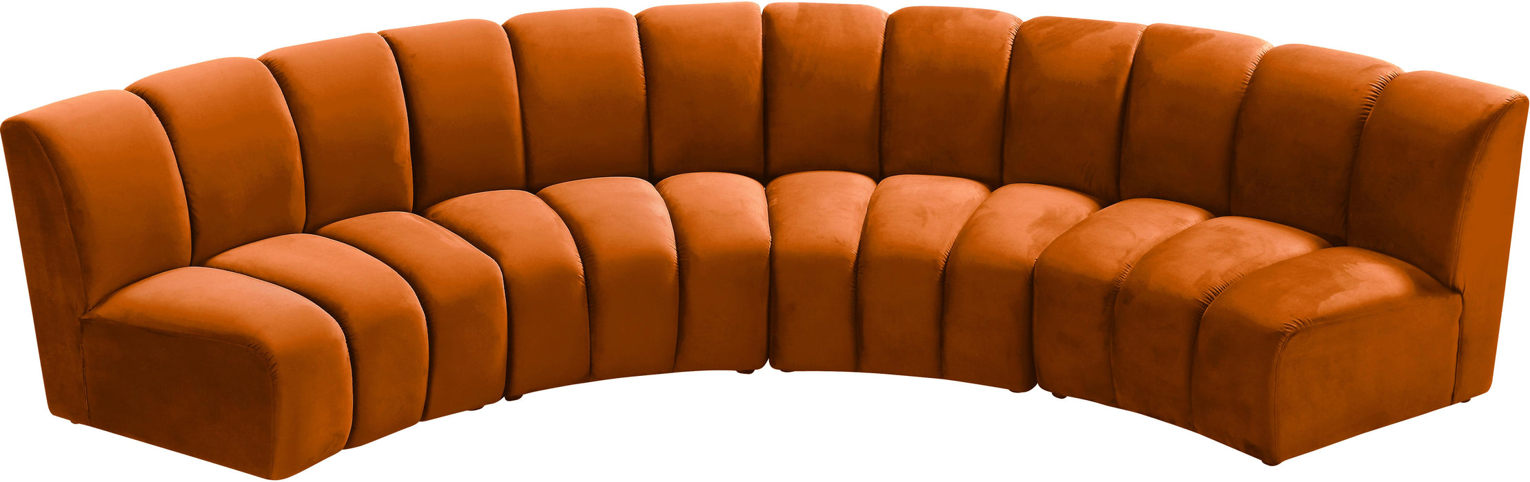 Infinity Cognac Velvet 4pc. Modular Sectional - Bargain Furniture (Detroit, MI)