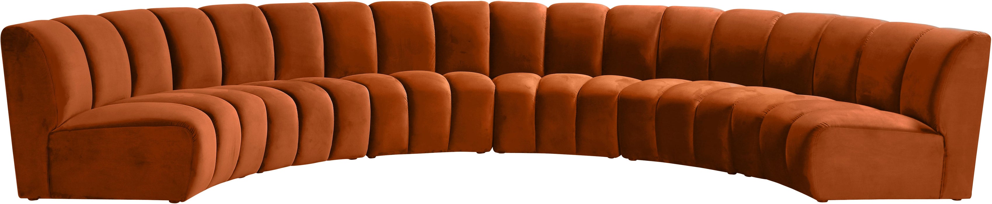 Infinity Cognac Velvet 6pc. Modular Sectional - Bargain Furniture (Detroit, MI)