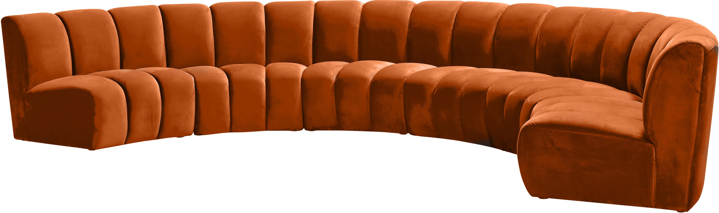 Infinity Cognac Velvet 6pc. Modular Sectional - Bargain Furniture (Detroit, MI)