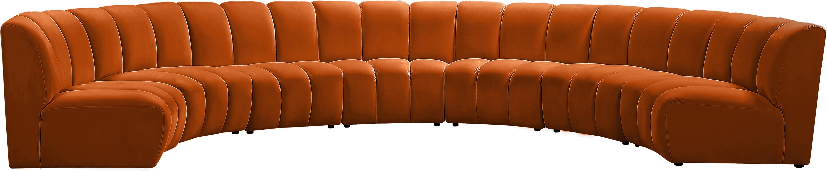 Infinity Cognac Velvet 7pc. Modular Sectional - Bargain Furniture (Detroit, MI)