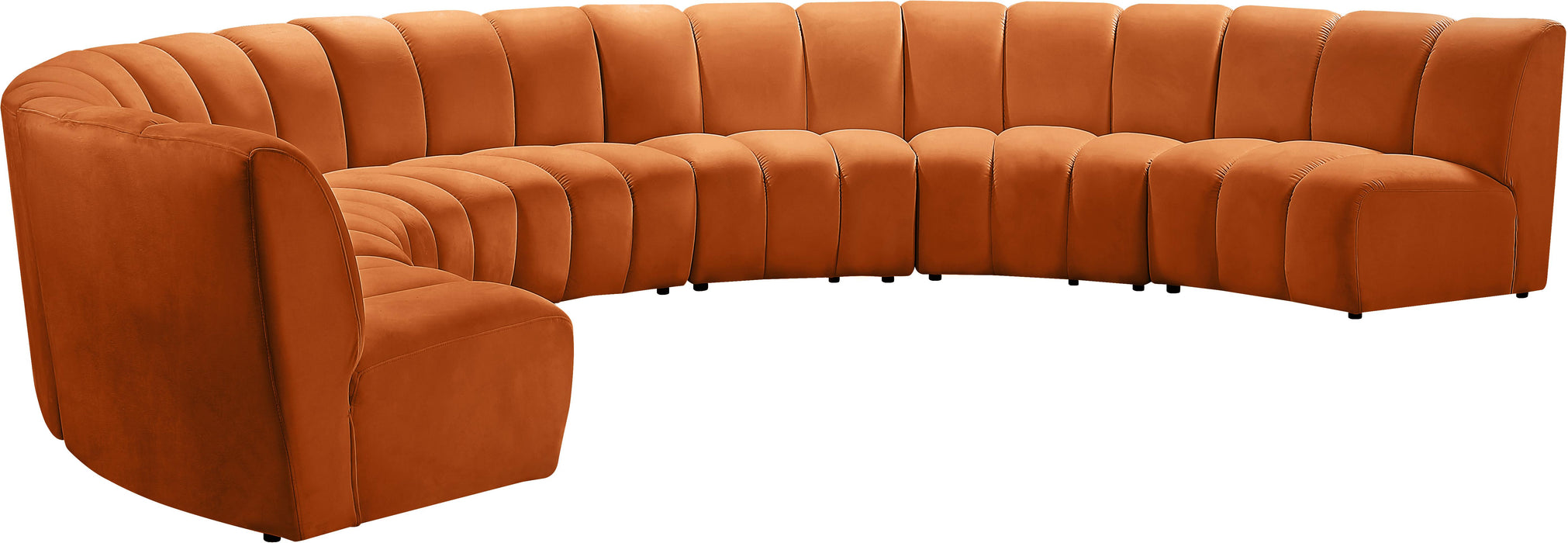 Infinity Cognac Velvet 7pc. Modular Sectional - Bargain Furniture (Detroit, MI)