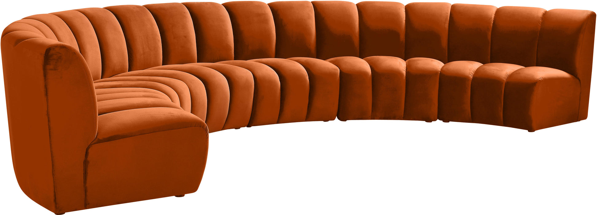 Infinity Cognac Velvet 6pc. Modular Sectional - Bargain Furniture (Detroit, MI)