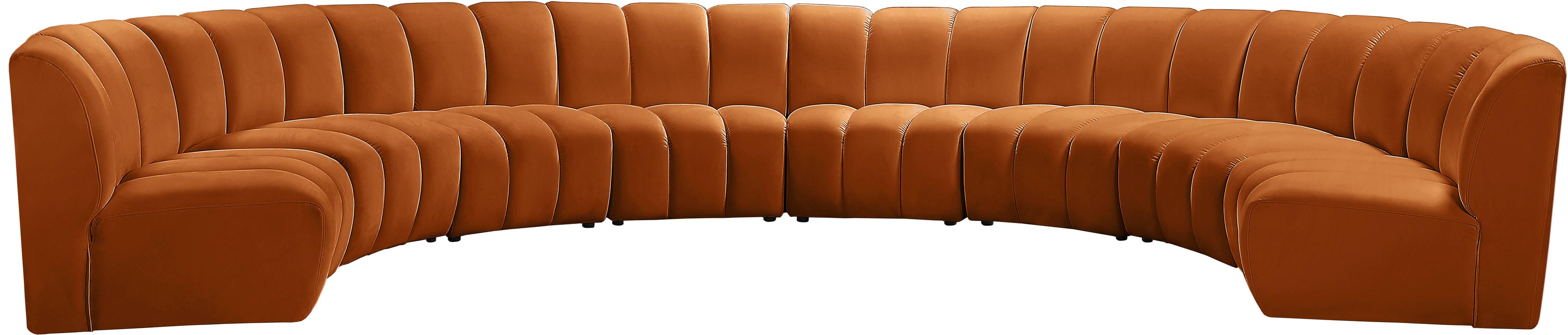 Infinity Cognac Velvet 8pc. Modular Sectional - Bargain Furniture (Detroit, MI)