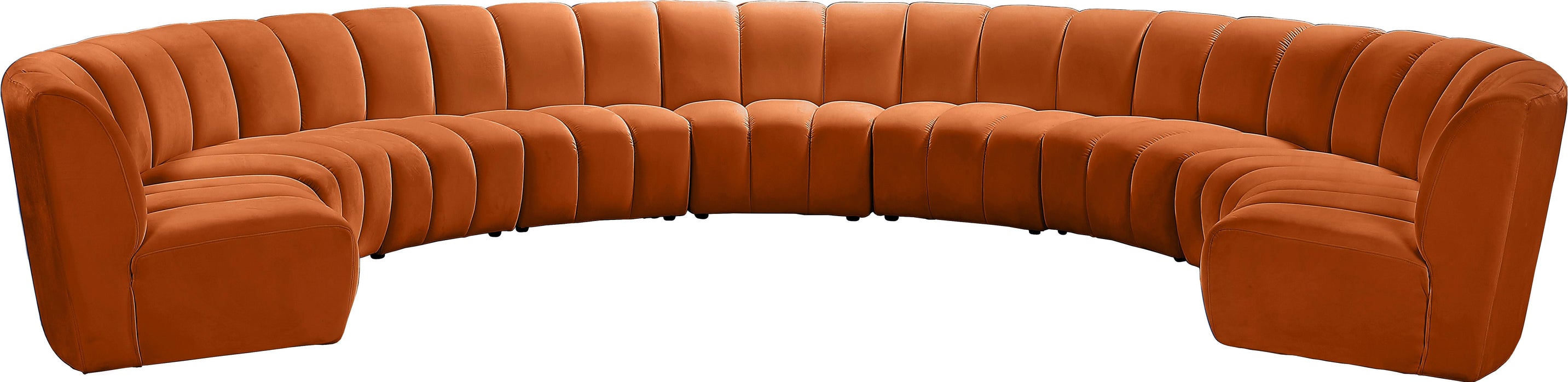 Infinity Cognac Velvet 9pc. Modular Sectional - Bargain Furniture (Detroit, MI)