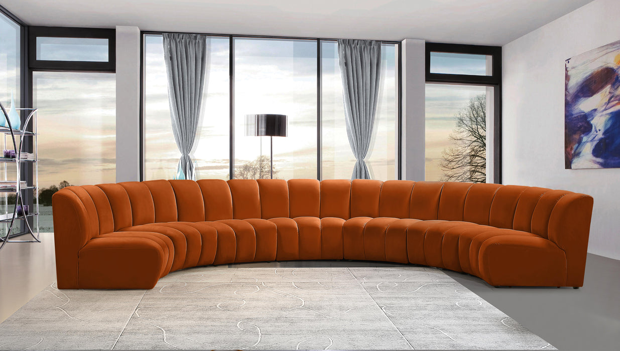 Infinity Cognac Velvet 7pc. Modular Sectional - Bargain Furniture (Detroit, MI)