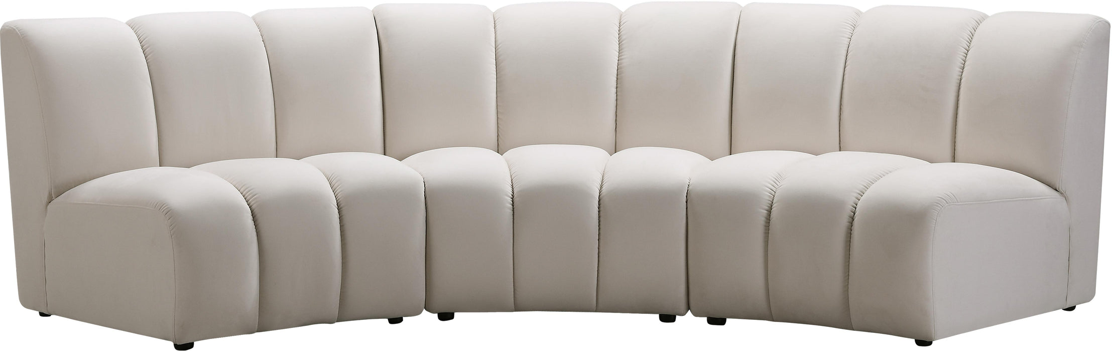 Infinity Cream Velvet 3pc. Modular Sectional - Bargain Furniture (Detroit, MI)