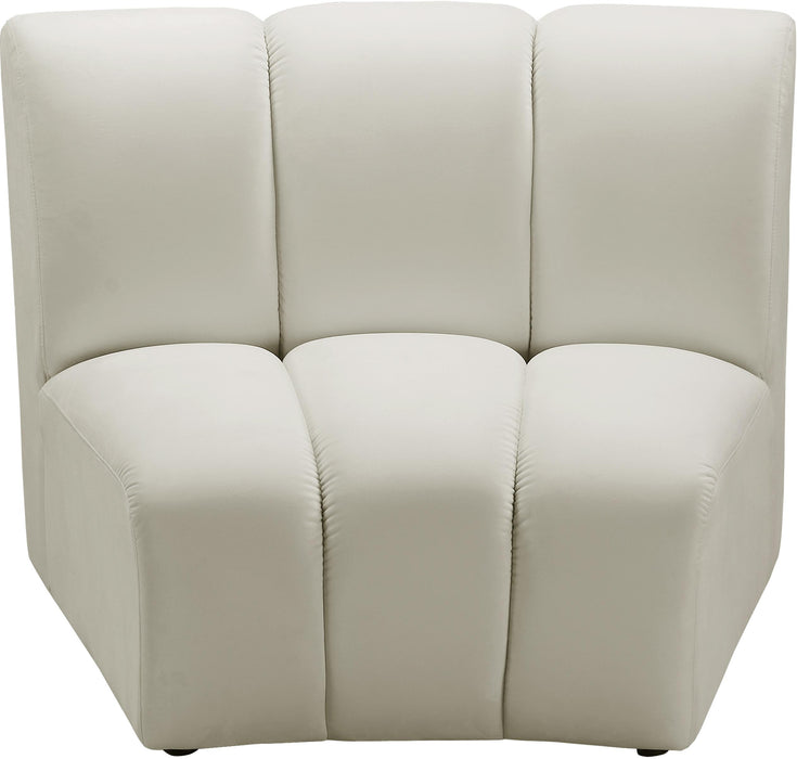 Infinity Cream Velvet Modular Chair - Bargain Furniture (Detroit, MI)