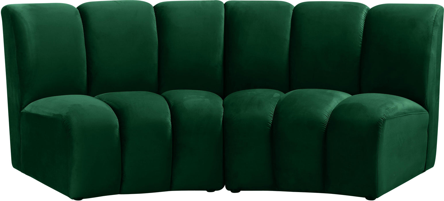 Infinity Green Velvet 2pc. Modular Sectional - Bargain Furniture (Detroit, MI)