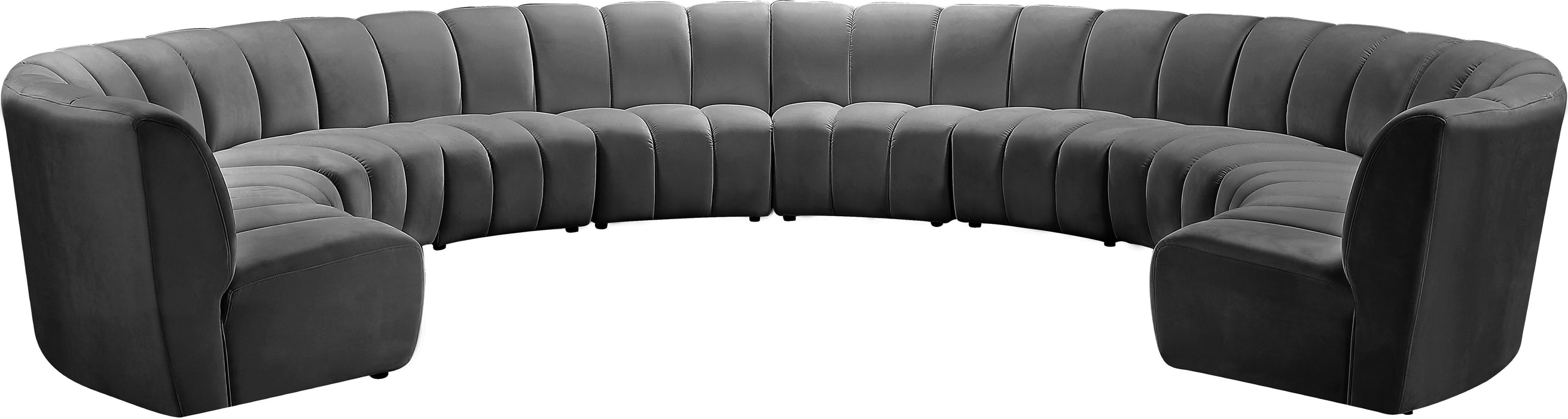 Infinity Grey Velvet 10pc. Modular Sectional - Bargain Furniture (Detroit, MI)