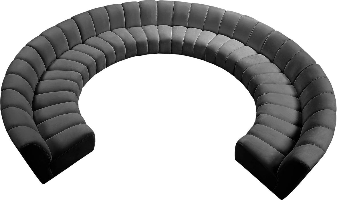 Infinity Grey Velvet 10pc. Modular Sectional - Bargain Furniture (Detroit, MI)