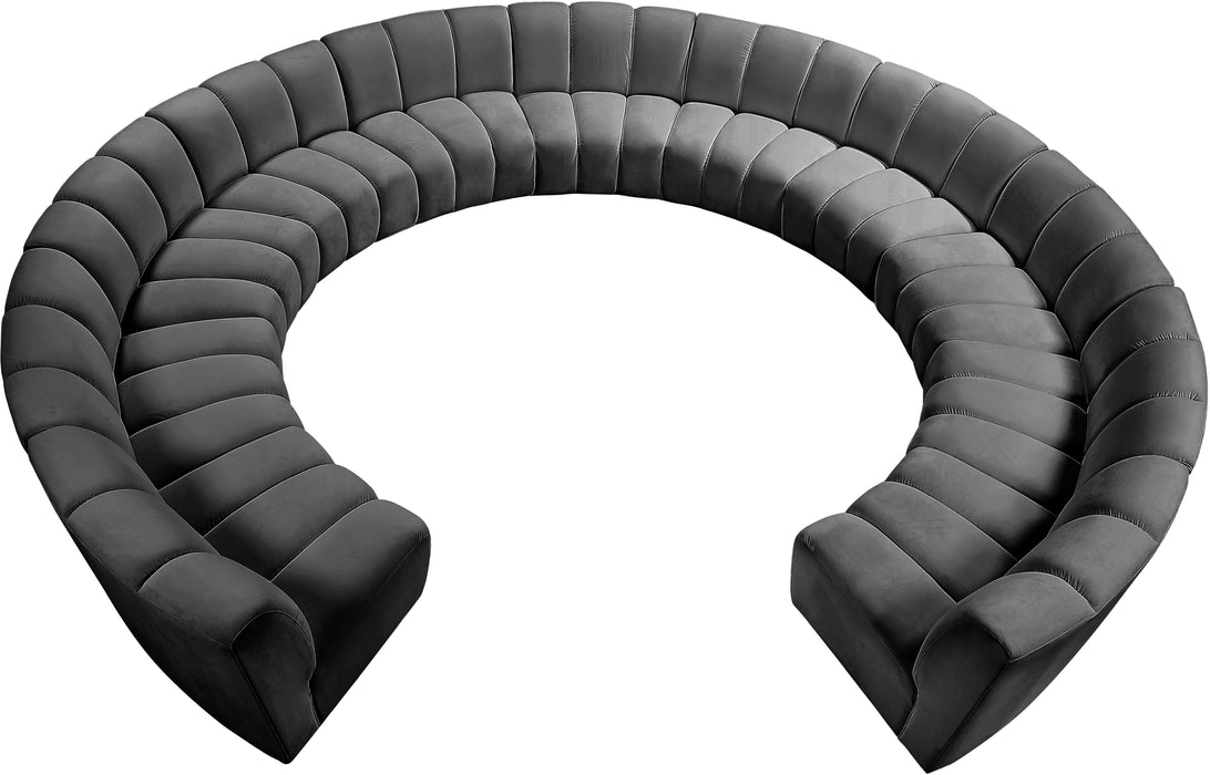 Infinity Grey Velvet 11pc. Modular Sectional - Bargain Furniture (Detroit, MI)