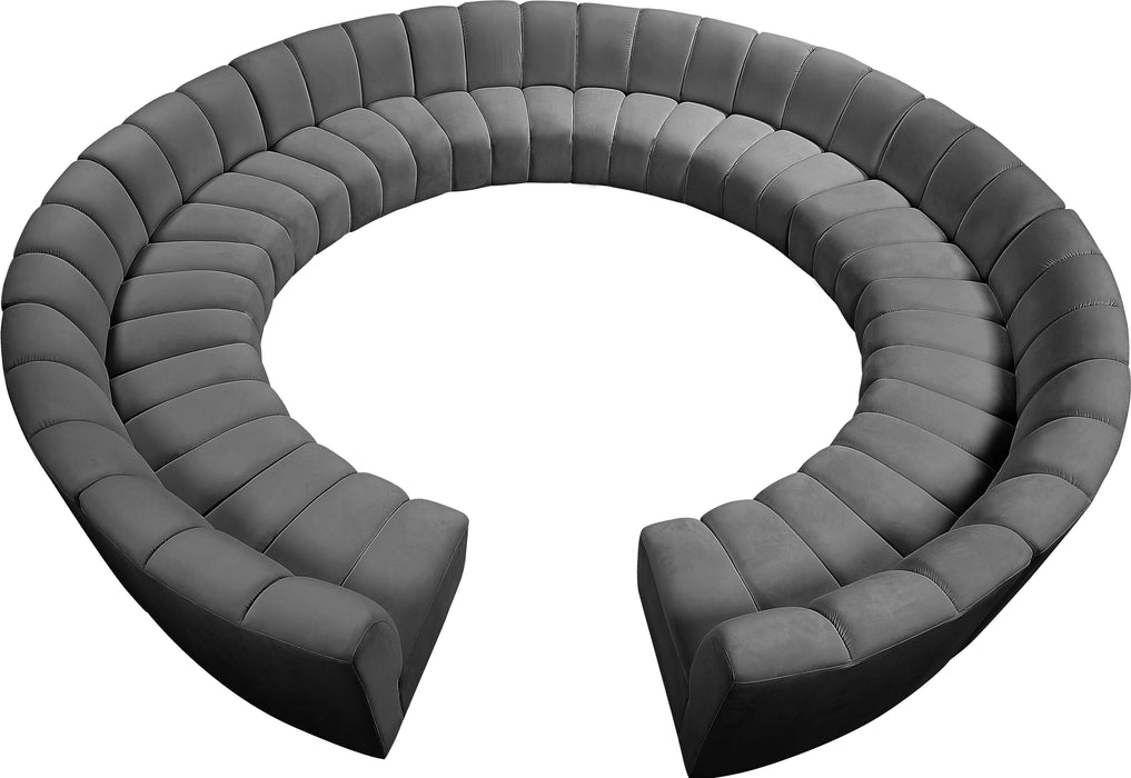 Infinity Grey Velvet 12pc. Modular Sectional - Bargain Furniture (Detroit, MI)