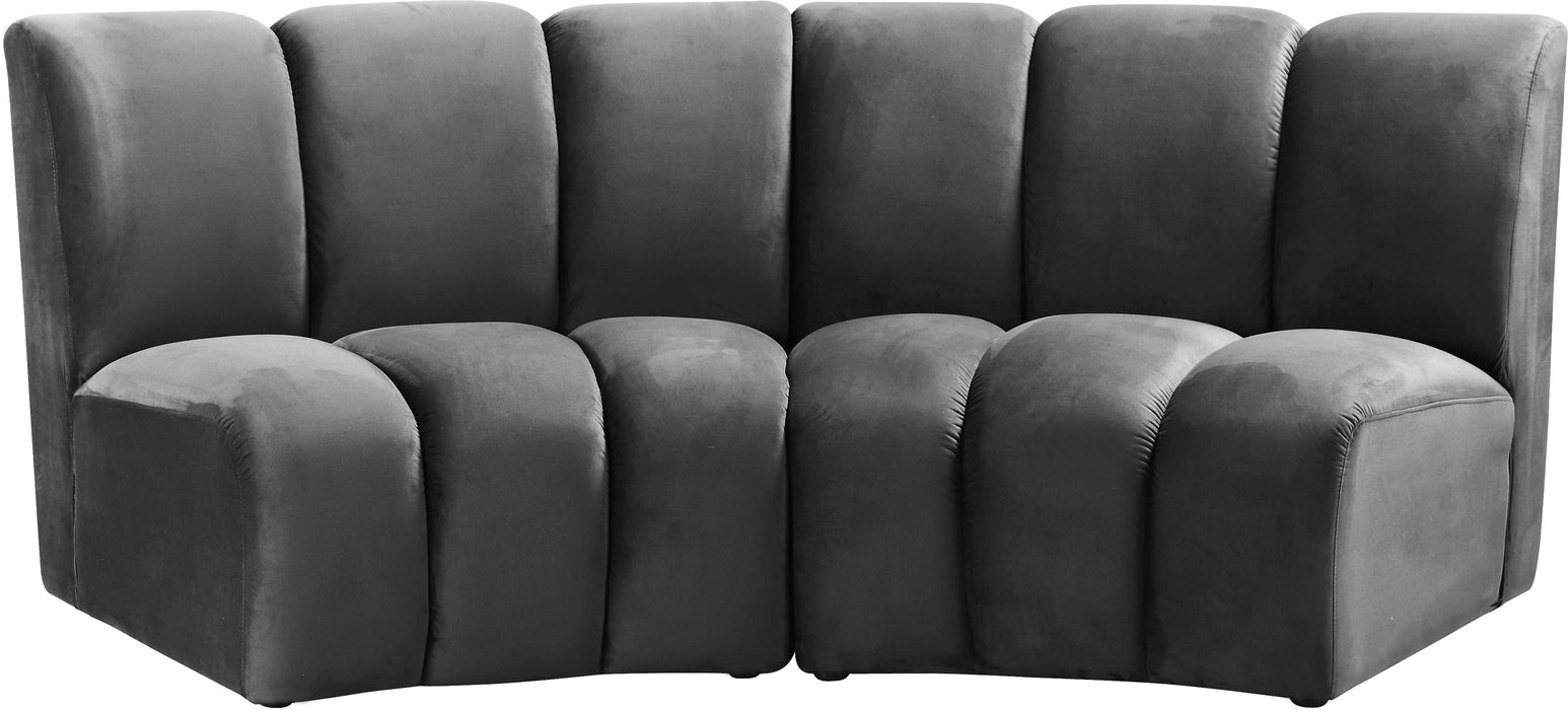 Infinity Grey Velvet 2pc. Modular Sectional - Bargain Furniture (Detroit, MI)