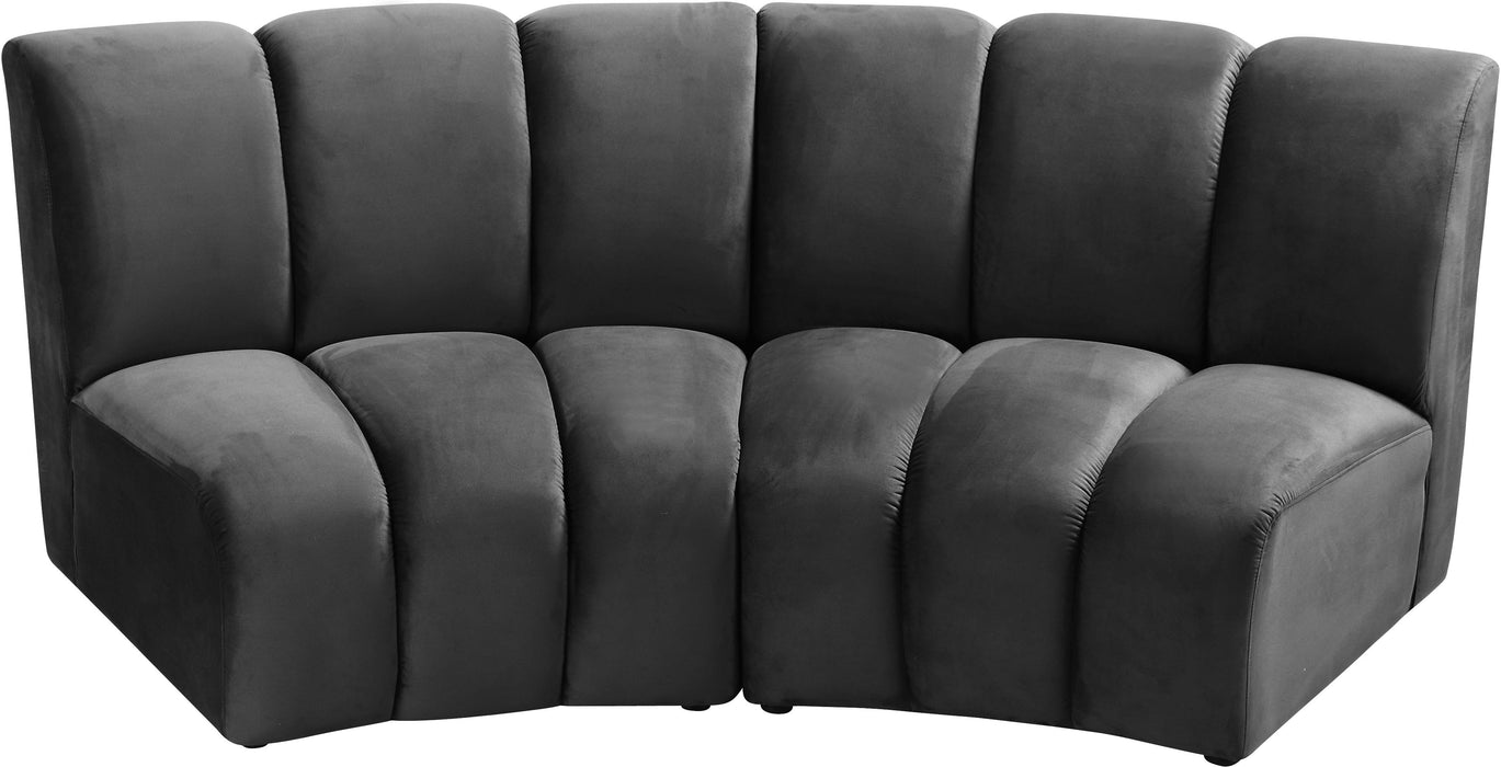 Infinity Grey Velvet 2pc. Modular Sectional - Bargain Furniture (Detroit, MI)
