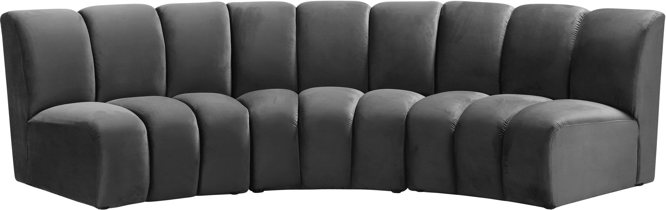 Infinity Grey Velvet 3pc. Modular Sectional - Bargain Furniture (Detroit, MI)