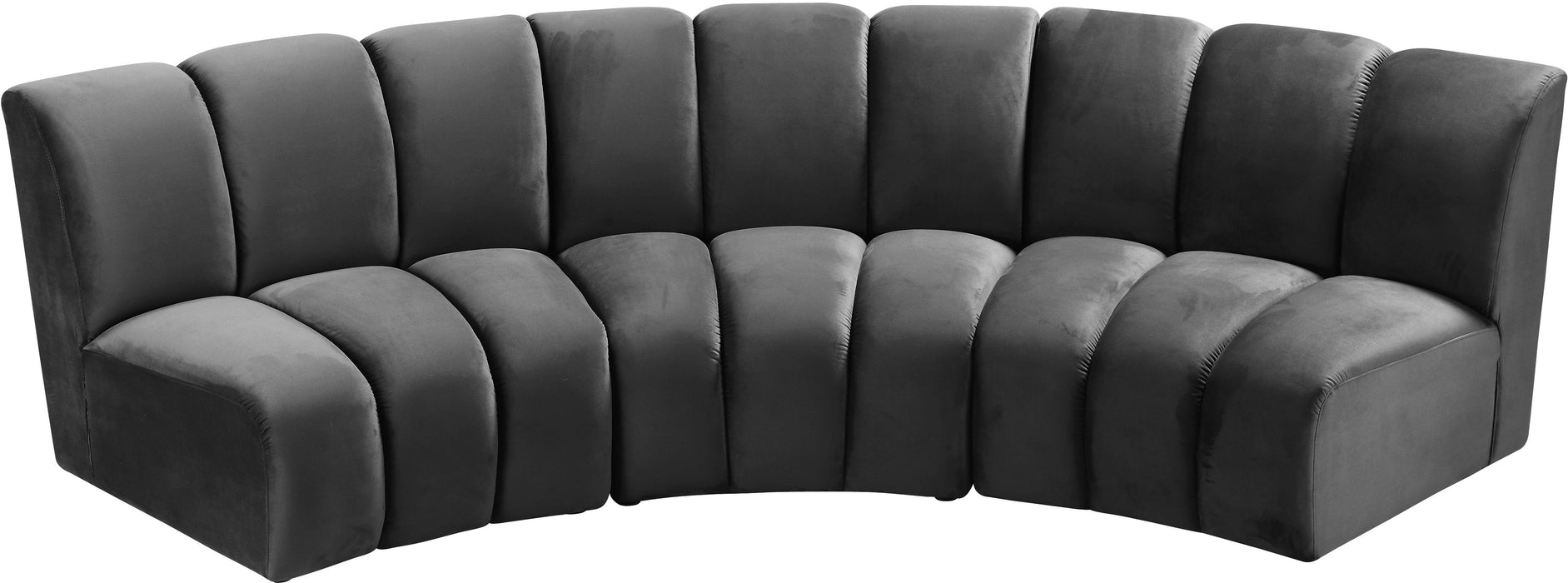 Infinity Grey Velvet 3pc. Modular Sectional - Bargain Furniture (Detroit, MI)