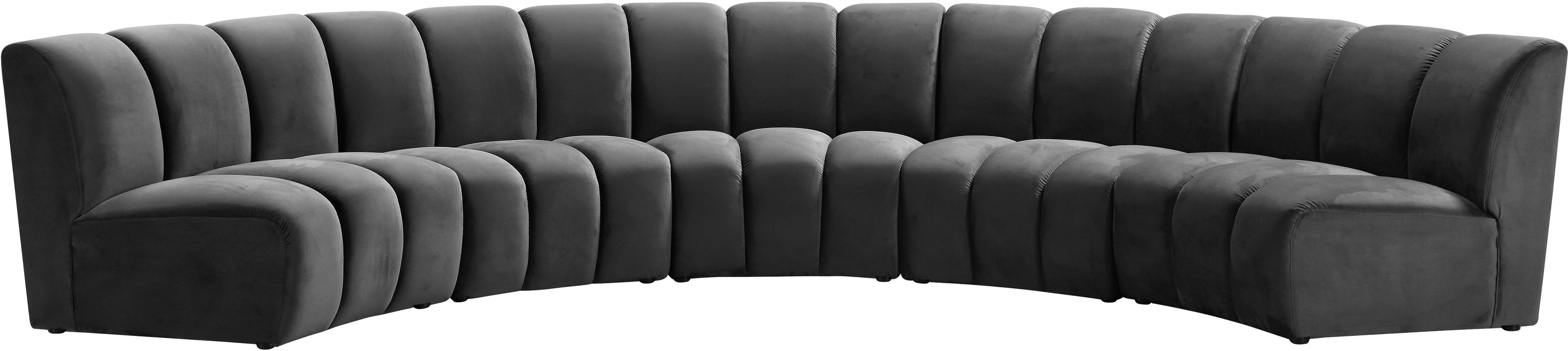 Infinity Grey Velvet 5pc. Modular Sectional - Bargain Furniture (Detroit, MI)