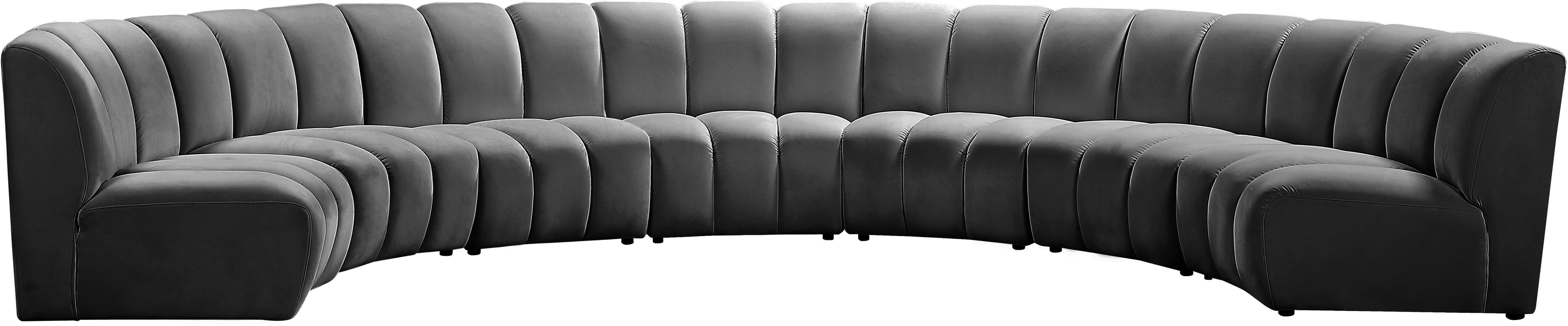 Infinity Grey Velvet 7pc. Modular Sectional - Bargain Furniture (Detroit, MI)