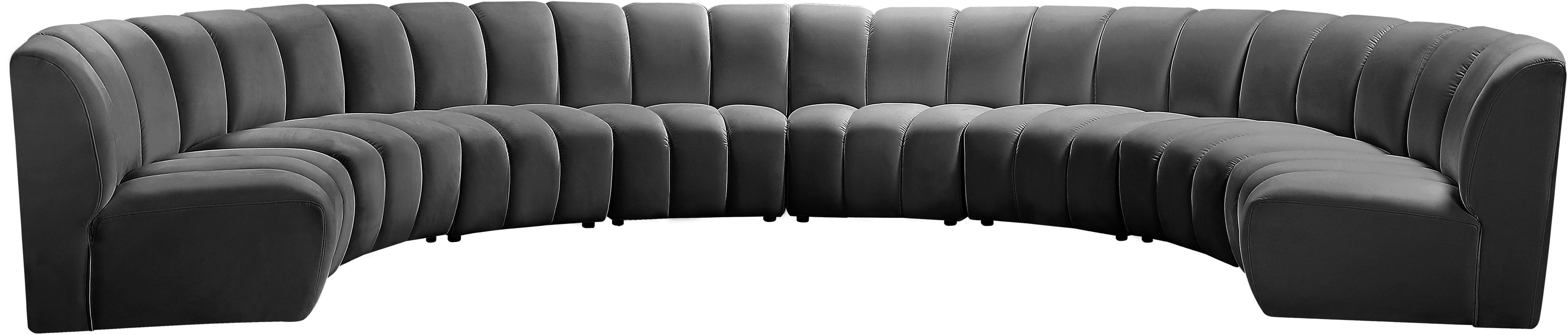 Infinity Grey Velvet 8pc. Modular Sectional - Bargain Furniture (Detroit, MI)