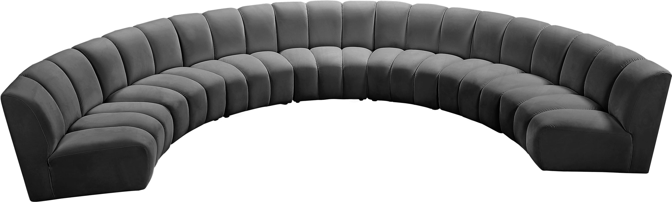 Infinity Grey Velvet 7pc. Modular Sectional - Bargain Furniture (Detroit, MI)