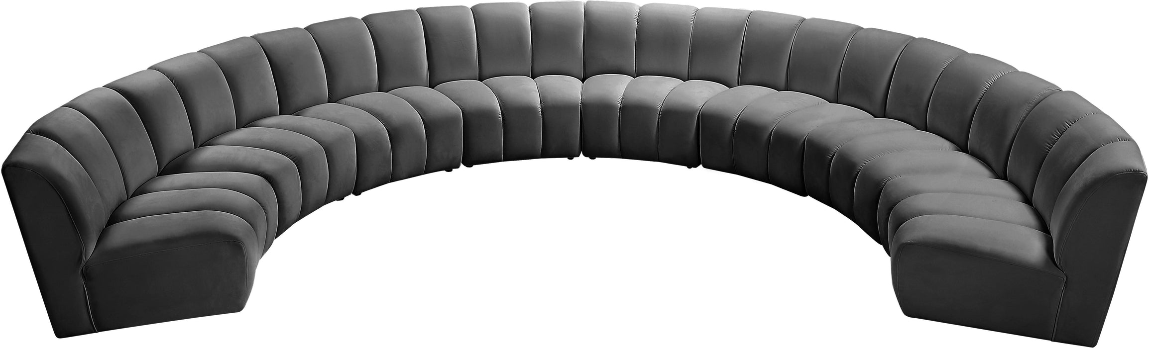 Infinity Grey Velvet 8pc. Modular Sectional - Bargain Furniture (Detroit, MI)
