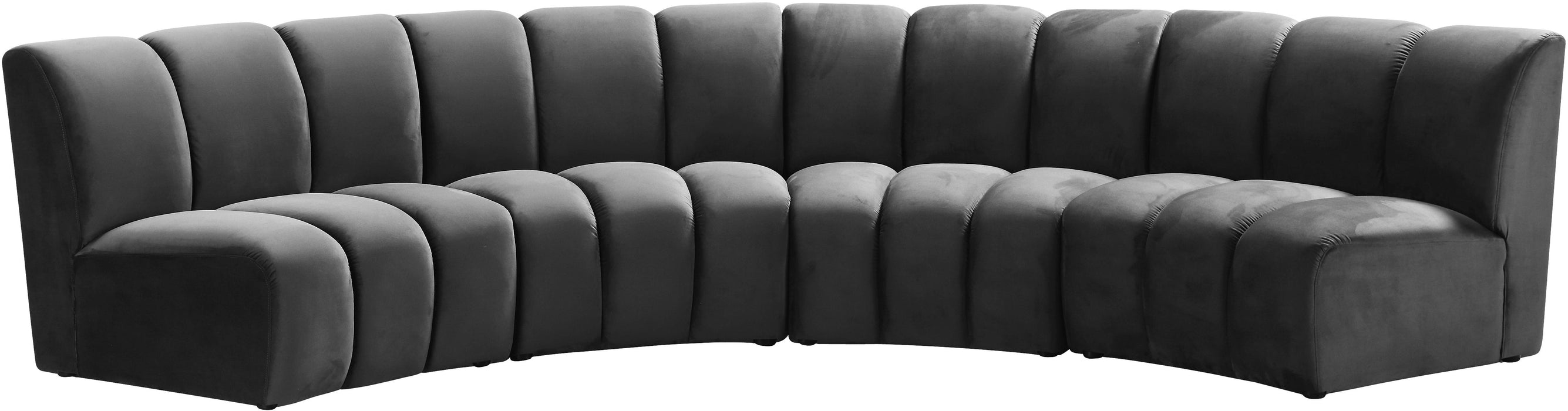 Infinity Grey Velvet 4pc. Modular Sectional - Bargain Furniture (Detroit, MI)