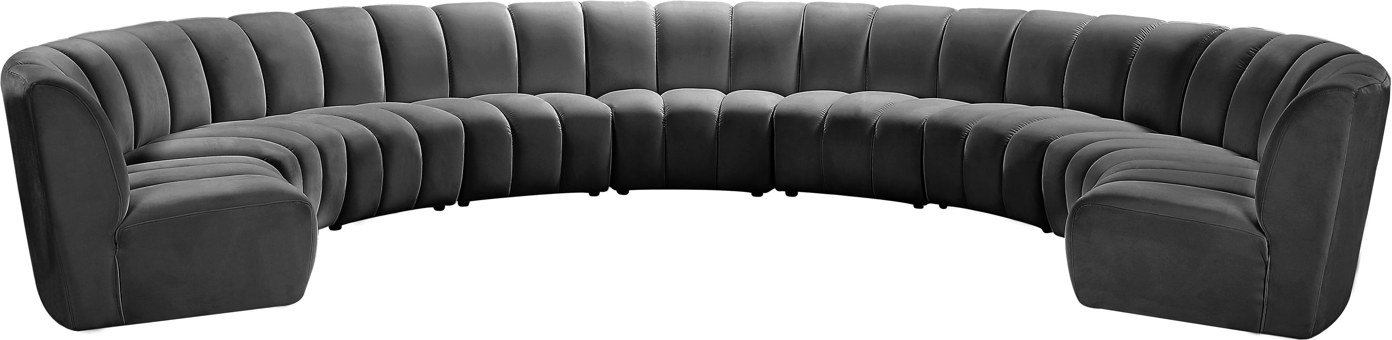 Infinity Grey Velvet 9pc. Modular Sectional - Bargain Furniture (Detroit, MI)