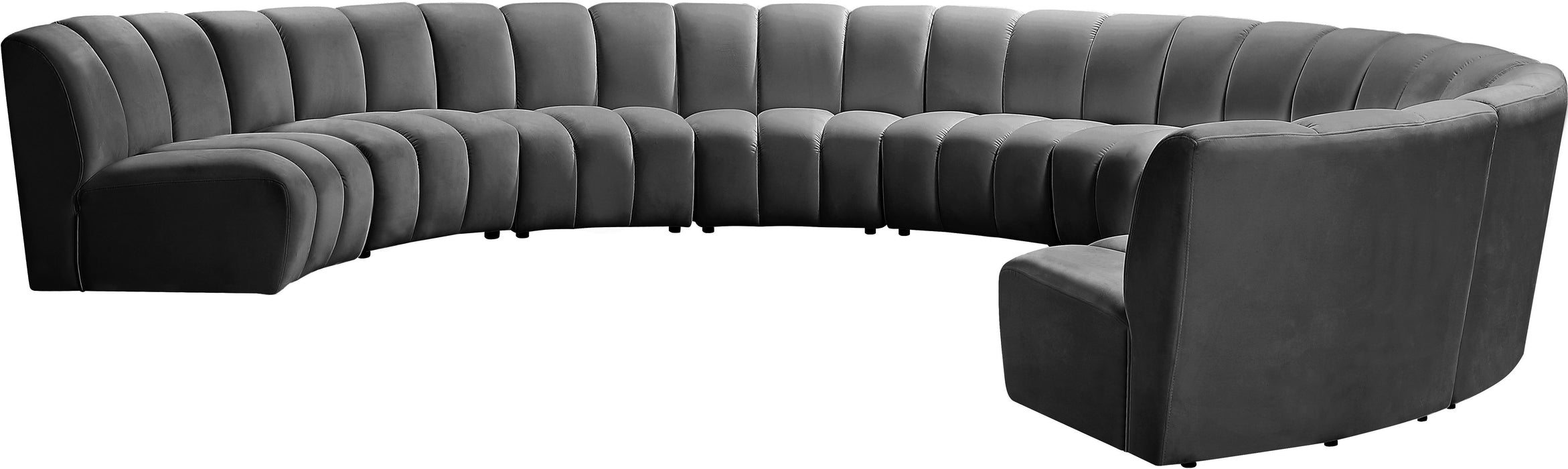 Infinity Grey Velvet 9pc. Modular Sectional - Bargain Furniture (Detroit, MI)