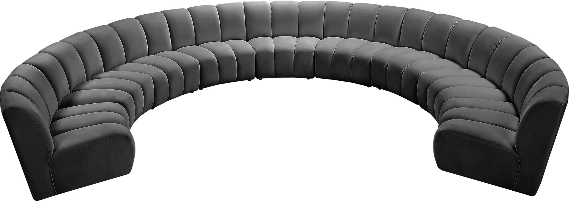 Infinity Grey Velvet 9pc. Modular Sectional - Bargain Furniture (Detroit, MI)