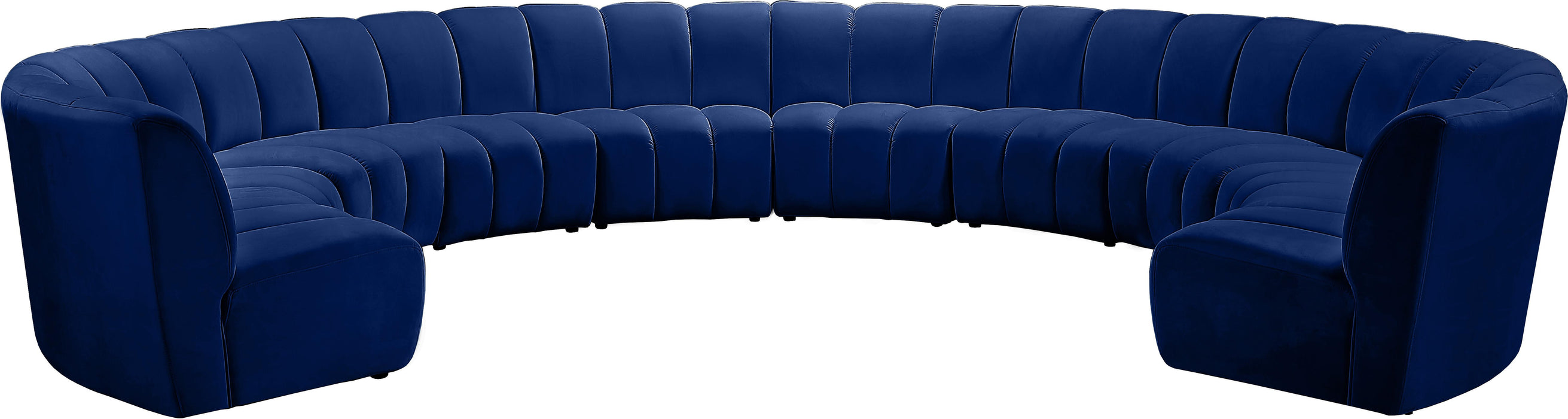 Infinity Navy Velvet 10pc. Modular Sectional - Bargain Furniture (Detroit, MI)