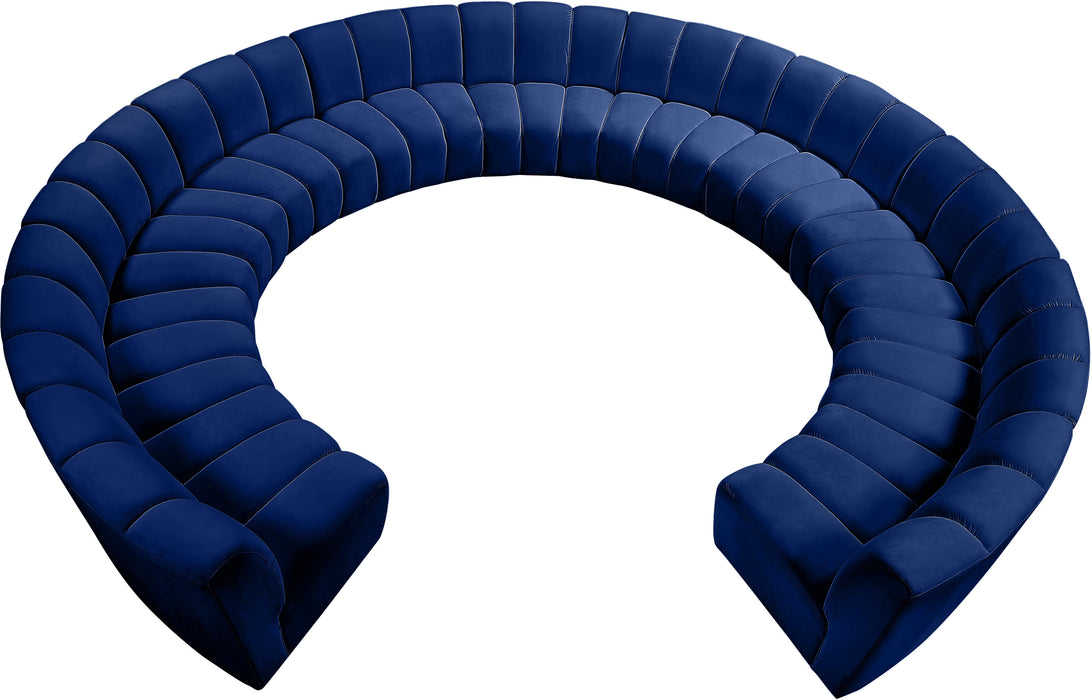 Infinity Navy Velvet 11pc. Modular Sectional - Bargain Furniture (Detroit, MI)