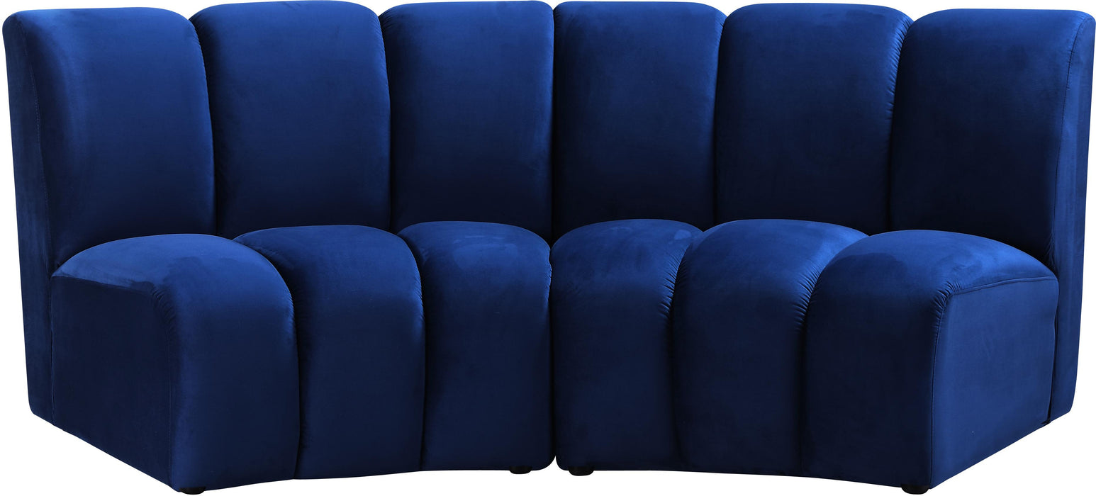 Infinity Navy Velvet 2pc. Modular Sectional - Bargain Furniture (Detroit, MI)
