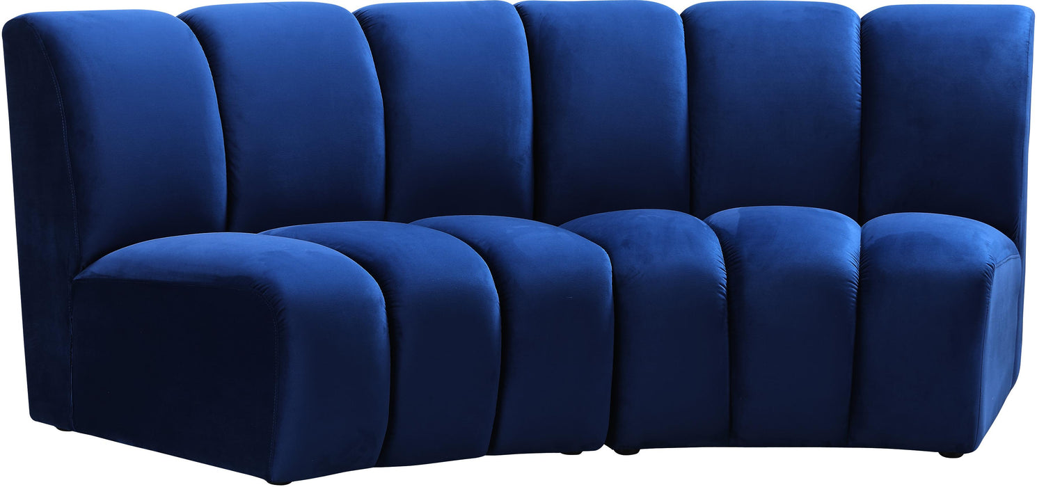 Infinity Navy Velvet 2pc. Modular Sectional - Bargain Furniture (Detroit, MI)