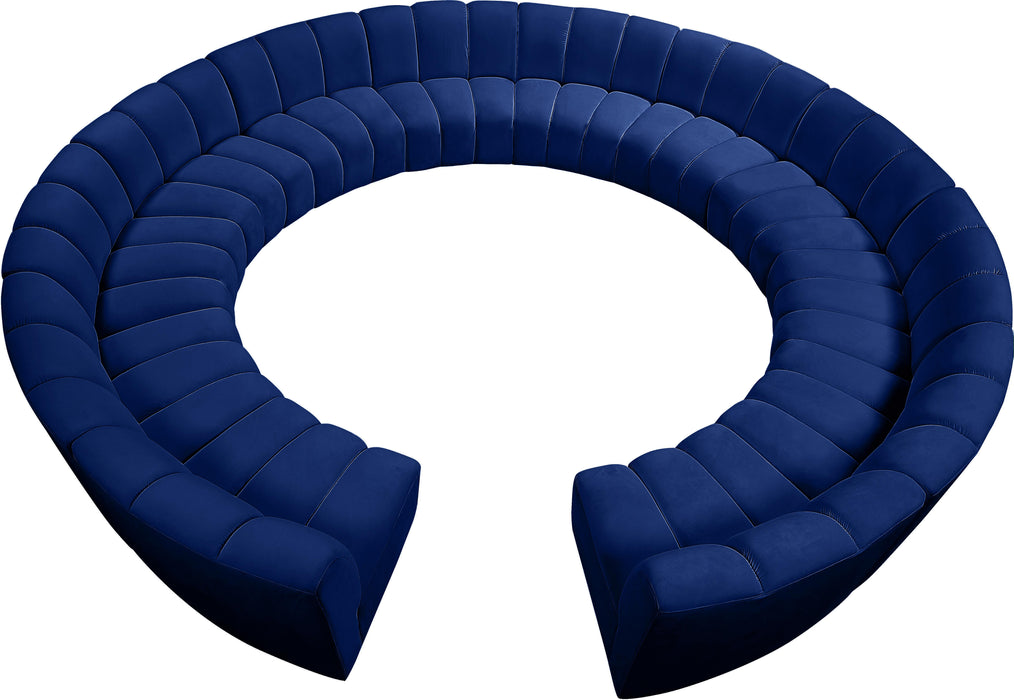 Infinity Navy Velvet 12pc. Modular Sectional - Bargain Furniture (Detroit, MI)