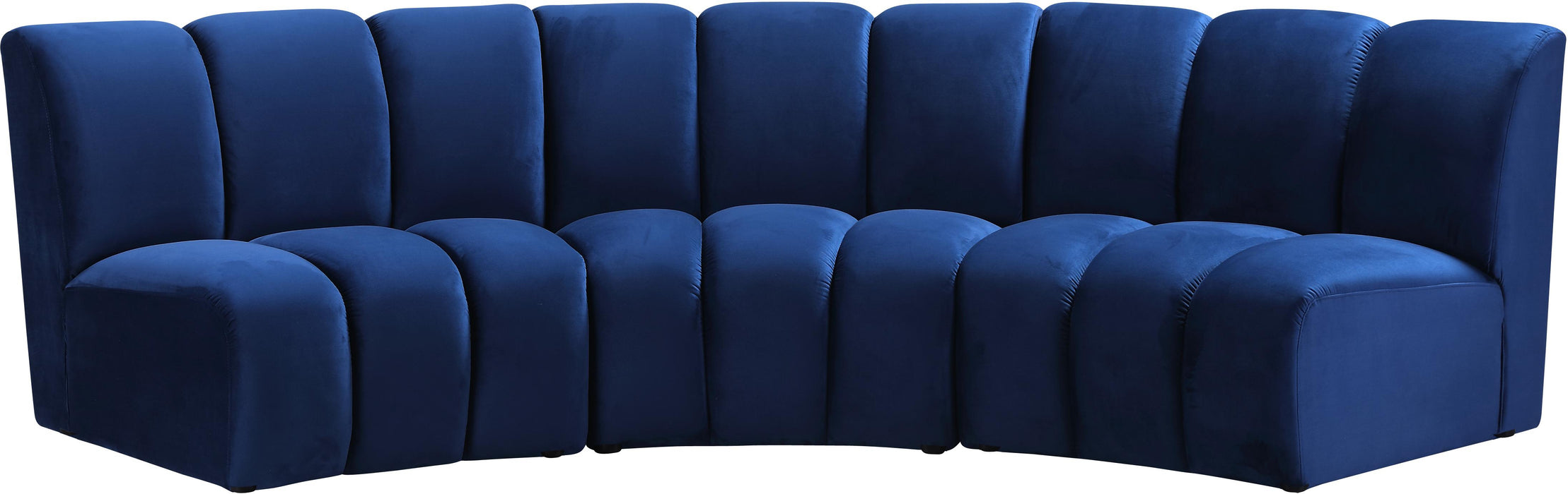Infinity Navy Velvet 3pc. Modular Sectional - Bargain Furniture (Detroit, MI)