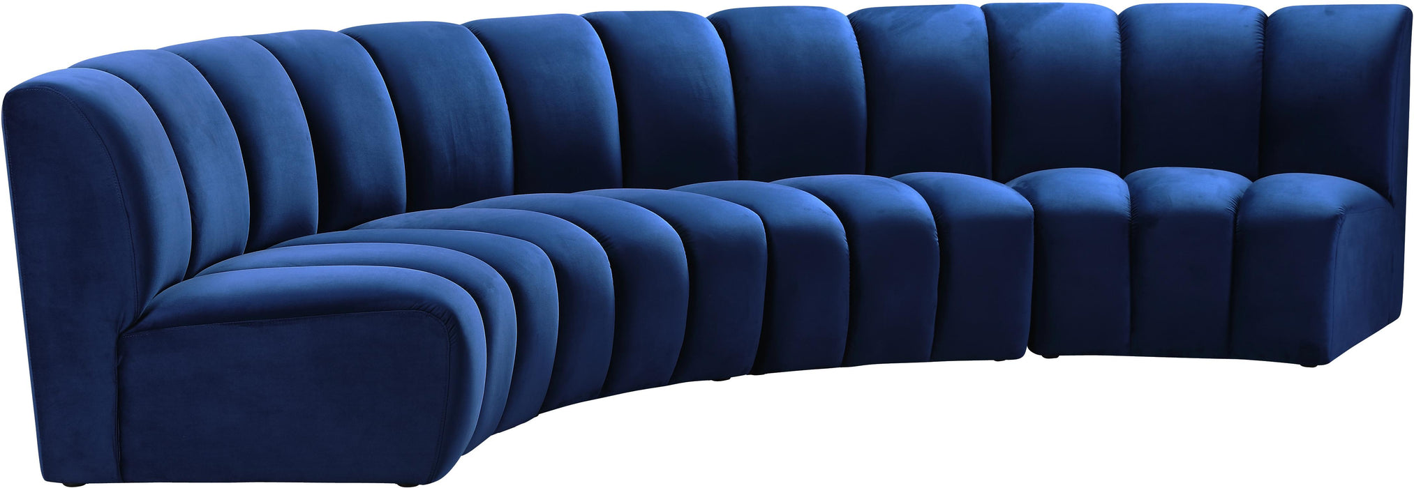 Infinity Navy Velvet 4pc. Modular Sectional - Bargain Furniture (Detroit, MI)