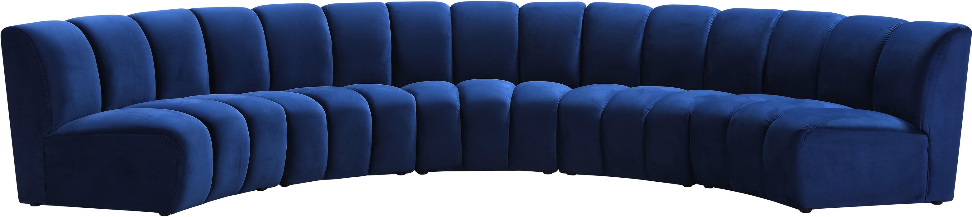 Infinity Navy Velvet 5pc. Modular Sectional - Bargain Furniture (Detroit, MI)