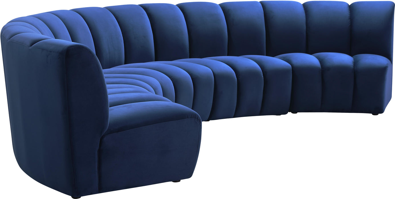 Infinity Navy Velvet 5pc. Modular Sectional - Bargain Furniture (Detroit, MI)
