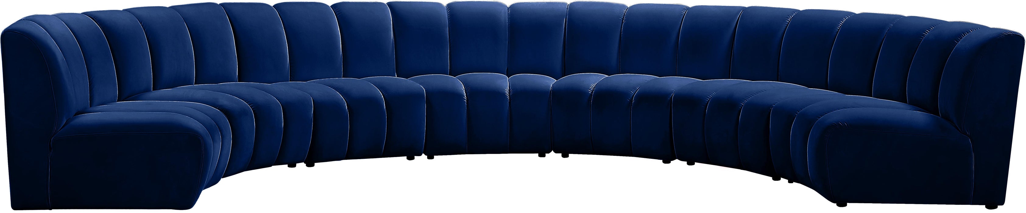Infinity Navy Velvet 7pc. Modular Sectional - Bargain Furniture (Detroit, MI)