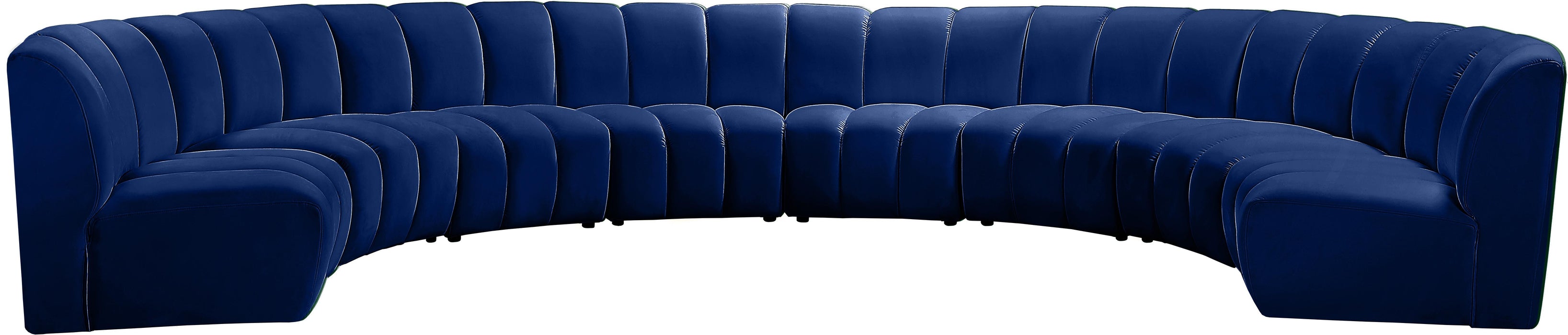 Infinity Navy Velvet 8pc. Modular Sectional - Bargain Furniture (Detroit, MI)