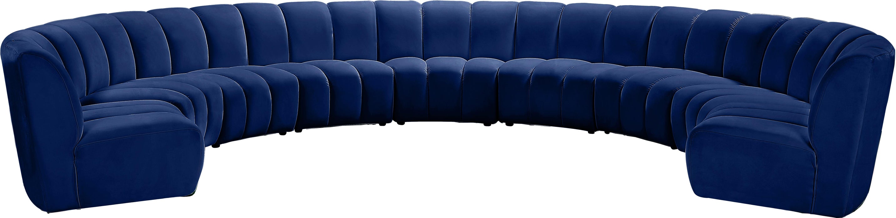 Infinity Navy Velvet 9pc. Modular Sectional - Bargain Furniture (Detroit, MI)