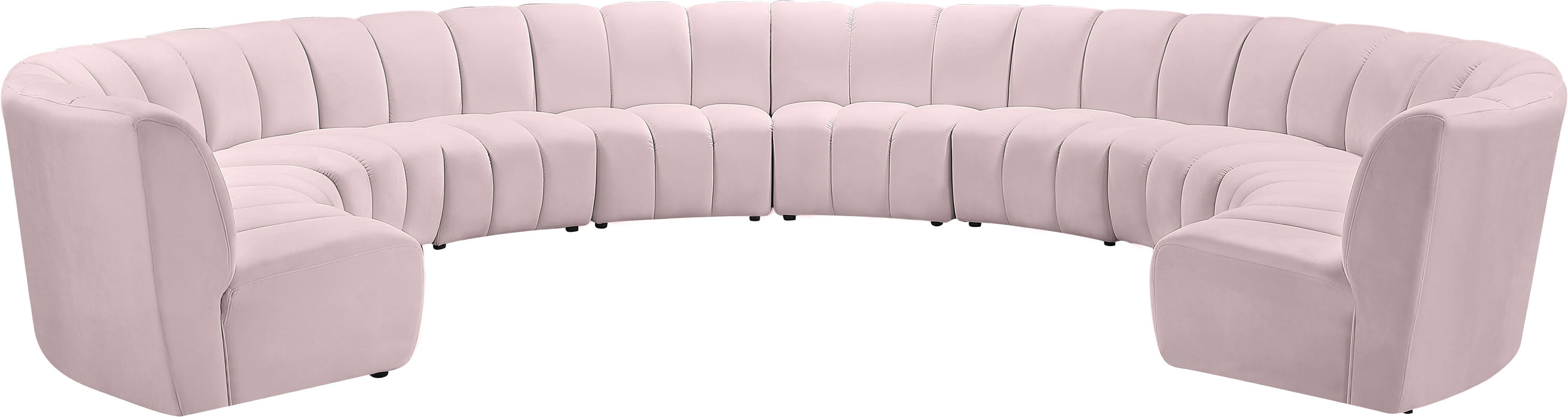 Infinity Pink Velvet 10pc. Modular Sectional - Bargain Furniture (Detroit, MI)
