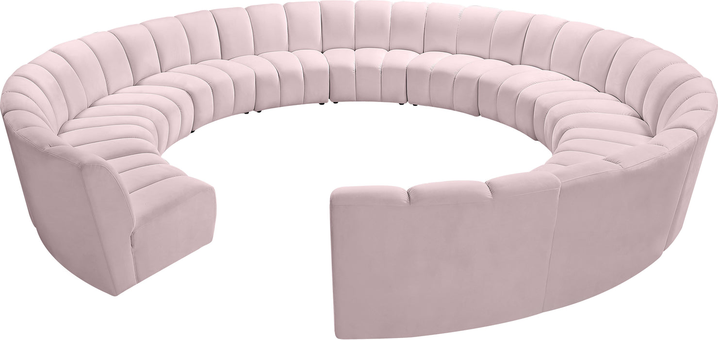 Infinity Pink Velvet 12pc. Modular Sectional - Bargain Furniture (Detroit, MI)