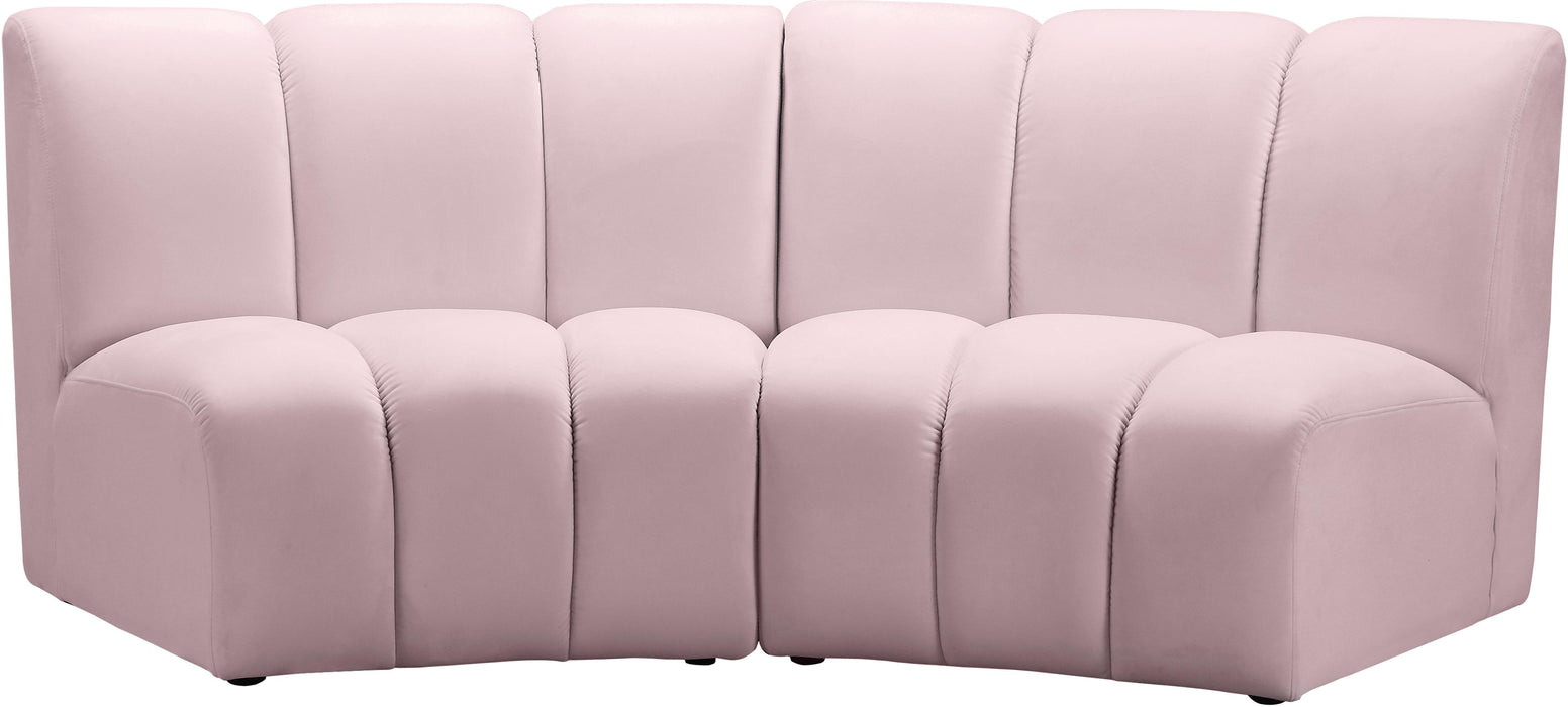 Infinity Pink Velvet 2pc. Modular Sectional - Bargain Furniture (Detroit, MI)