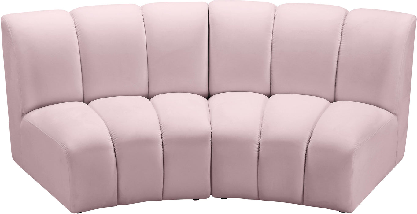 Infinity Pink Velvet 2pc. Modular Sectional - Bargain Furniture (Detroit, MI)
