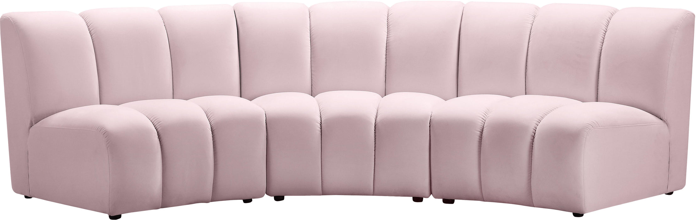Infinity Pink Velvet 3pc. Modular Sectional - Bargain Furniture (Detroit, MI)