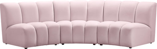 Infinity Pink Velvet 3pc. Modular Sectional - Bargain Furniture (Detroit, MI)