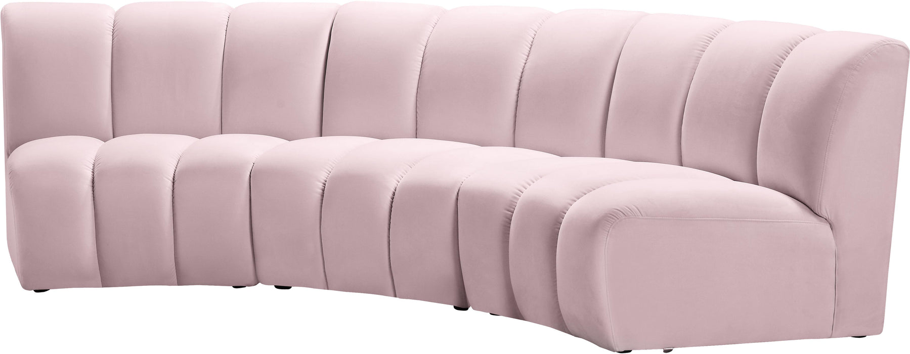 Infinity Pink Velvet 3pc. Modular Sectional - Bargain Furniture (Detroit, MI)