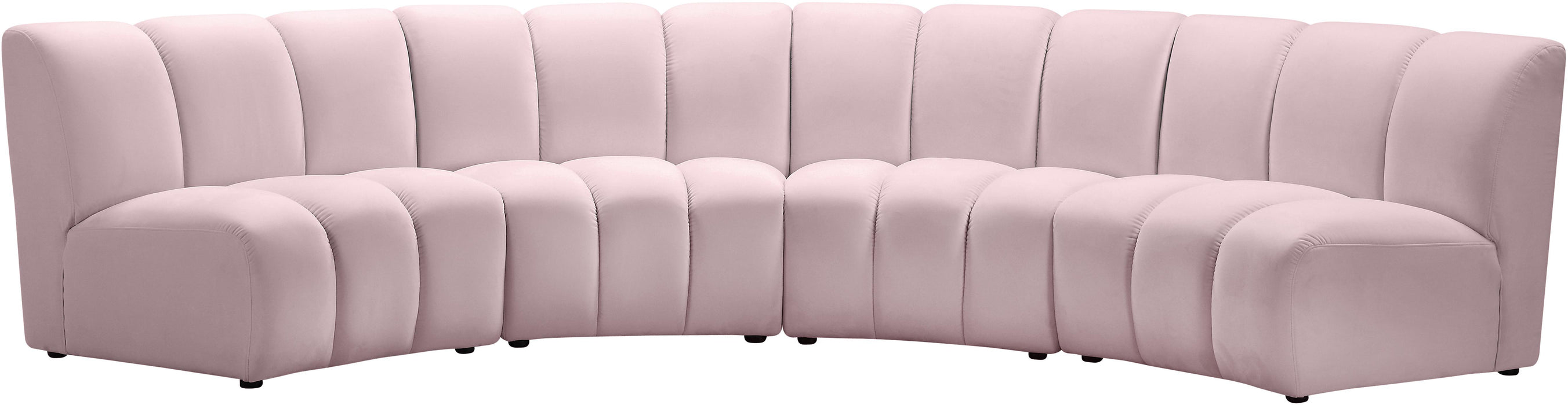 Infinity Pink Velvet 4pc. Modular Sectional - Bargain Furniture (Detroit, MI)